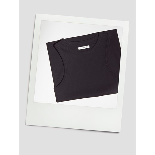 Reserved - Bawełniany top - czarny ze sklepu Reserved w kategorii Bluzki damskie - zdjęcie 188955837