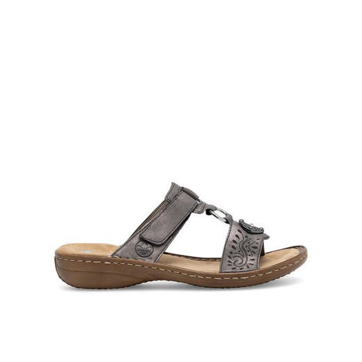 Klapki Rieker 608K1-45 Szary ze sklepu eobuwie.pl w kategorii Klapki damskie - zdjęcie 188961017