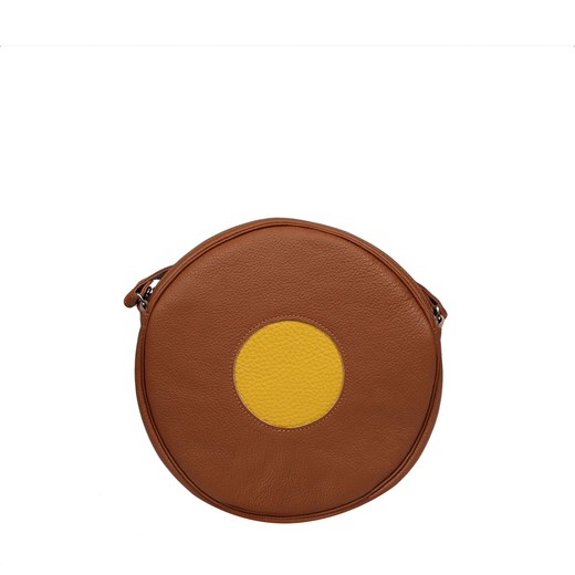 brązowa torebka damska skórzana Round ze sklepu Słoń Torbalski w kategorii Listonoszki - zdjęcie 188968798