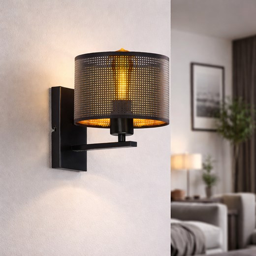 Czarny kinkiet ścienny do sypialni ELVORA AŻUR z designerskim kloszem ze sklepu Lysne w kategorii Lampy ścienne - zdjęcie 188980516