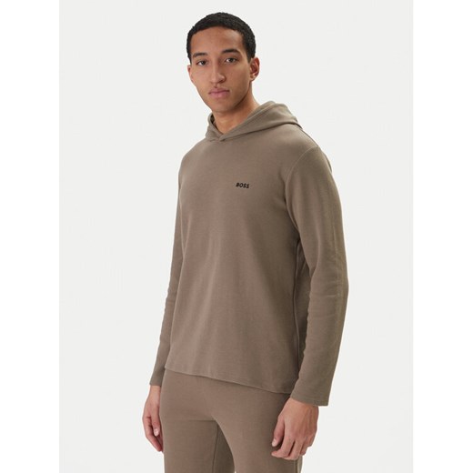 BOSS Longsleeve Waffle 50535885 Brązowy Regular Fit ze sklepu MODIVO w kategorii T-shirty męskie - zdjęcie 188999369