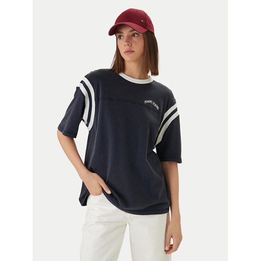Tommy Jeans T-Shirt DW0DW22307 Granatowy Oversize ze sklepu MODIVO w kategorii Bluzki damskie - zdjęcie 189004218