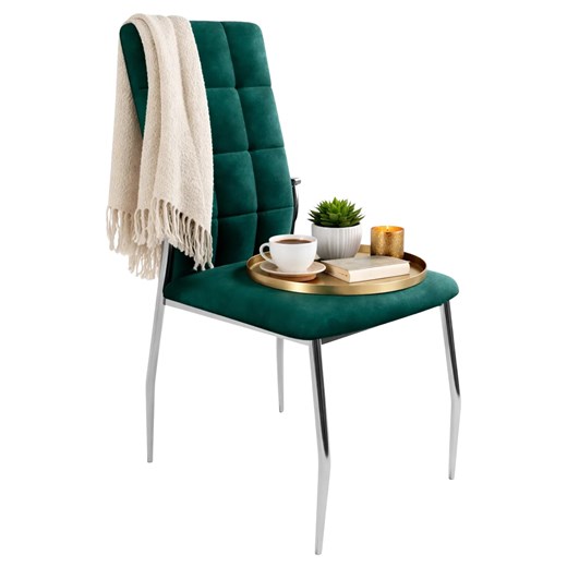 Zielone nowoczesne pikowane krzesło glamour R2-E98 ze sklepu Edinos.pl w kategorii Krzesła - zdjęcie 189007198