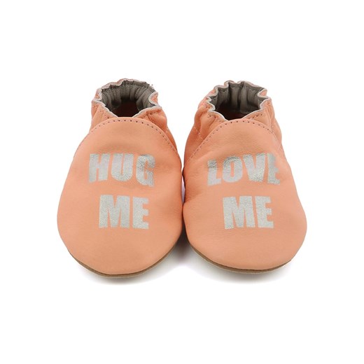 Robeez Skórzane buty "Stay Home Veg" w kolorze jasnoróżowym do raczkowania ze sklepu Limango Polska w kategorii Kapcie dziecięce - zdjęcie 189025546