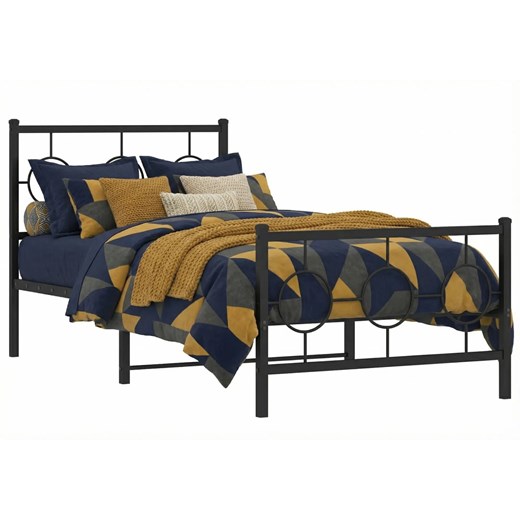 Czarne Metalowe Łóżko W Stylu Loft 100X200Cm H9-G67 ze sklepu Edinos.pl w kategorii Łóżka i materace - zdjęcie 189027757