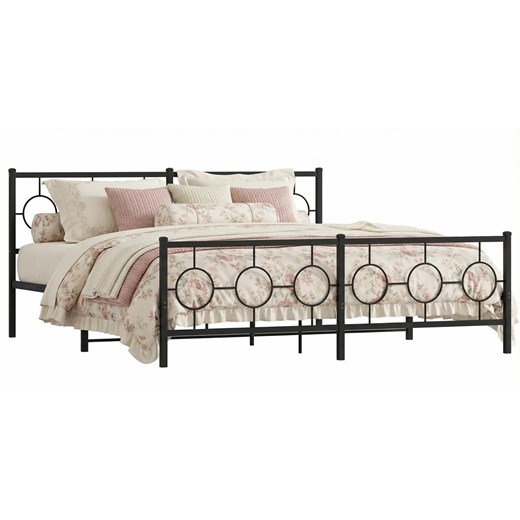 Czarne metalowe łóżko industrialne 180x200cm P2-W05 ze sklepu Edinos.pl w kategorii Łóżka i materace - zdjęcie 189027758