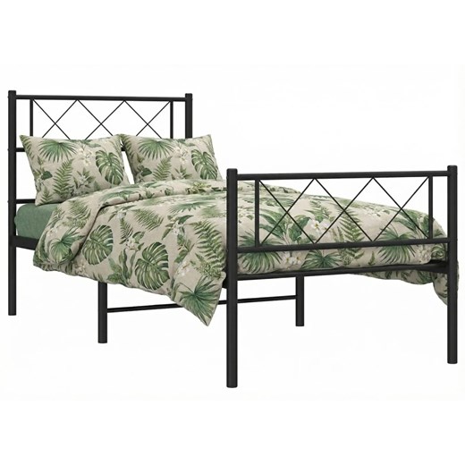 Czarne metalowe łóżko loftowe 80x200 cm D1-F20 ze sklepu Edinos.pl w kategorii Łóżka i materace - zdjęcie 189027759