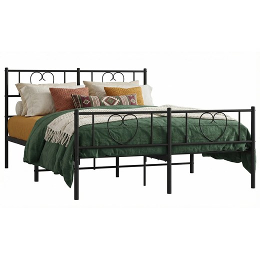 Czarne metalowe łóżko rustykalne 120x200cm K1-G09 ze sklepu Edinos.pl w kategorii Łóżka i materace - zdjęcie 189027765