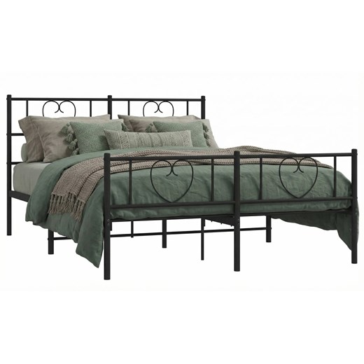 Czarne metalowe łóżko loftowe 140x200cm D2-A98 ze sklepu Edinos.pl w kategorii Łóżka i materace - zdjęcie 189027766