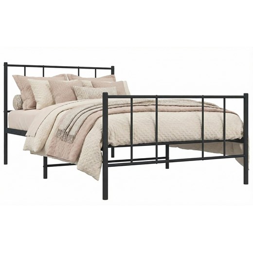 Czarne industrialne łóżko z metalu 100x200cm - Quzi ze sklepu Edinos.pl w kategorii Łóżka i materace - zdjęcie 189027769