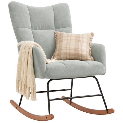 Jasnoszary fotel wypoczynkowy na płozach R7-K48 ze sklepu Edinos.pl w kategorii Fotele - zdjęcie 189027787