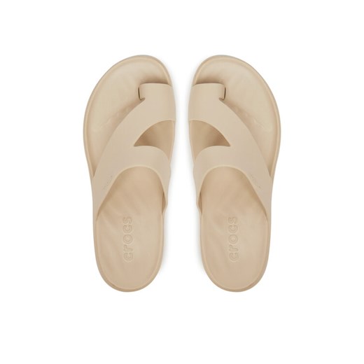 Japonki Crocs Getaway Platform Toe Loop 210834 Beżowy ze sklepu eobuwie.pl w kategorii Klapki damskie - zdjęcie 189027865