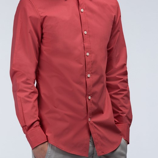 Morato Long-sleeved Shirts - Slim fit solid color button down shirt with spread collar morato-it czerwony fit
