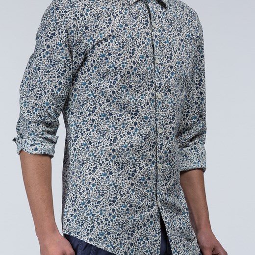 Morato Long-sleeved Shirts - Slim fit dress shirt in poplin with floral micro print morato-it szary kwiatowy
