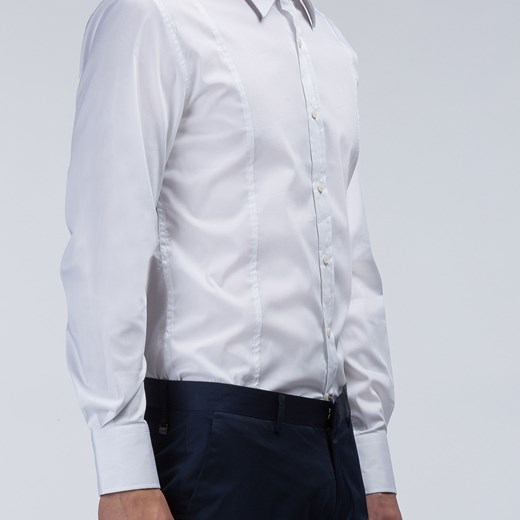 Morato Long-sleeved Shirts - Slim fit button down shirt with spread collar and pleats on front morato-it szary fit