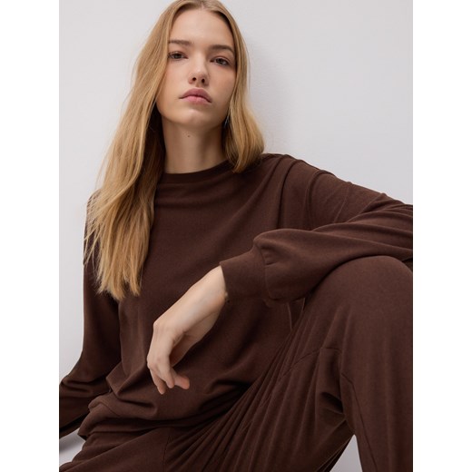Reserved - Gładka bluza - brązowy ze sklepu Reserved w kategorii Bluzy damskie - zdjęcie 189058576