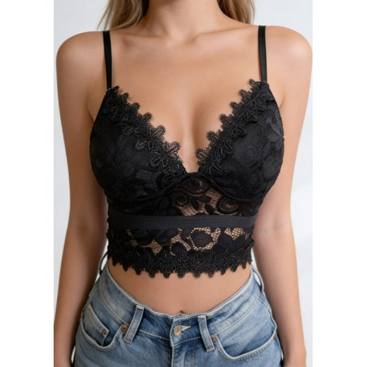 Biustonosz koronkowy bralette w formie topu - Czarny / S ze sklepu Valetta.pl w kategorii Biustonosze - zdjęcie 189068128