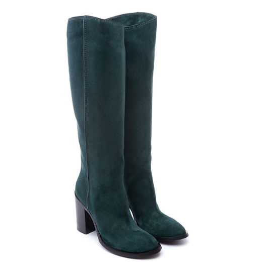 Costume National SALE - GREEN SUEDE BOOTS costumenational-com szary 