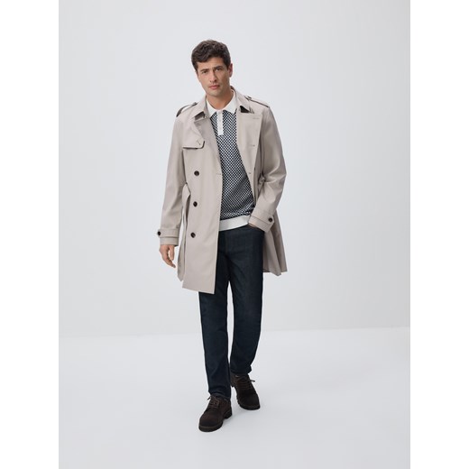 Reserved - Bawełniany sweter polo - granatowy ze sklepu Reserved w kategorii Swetry męskie - zdjęcie 189080815