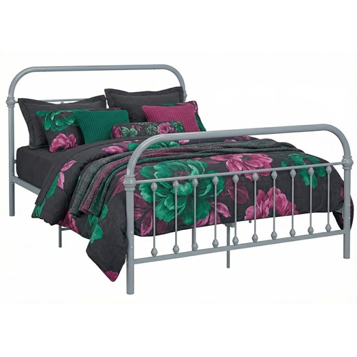 Szare metalowe łóżko w stylu loftowym 160x200 cm B1-F47 ze sklepu Edinos.pl w kategorii Łóżka i materace - zdjęcie 189085867