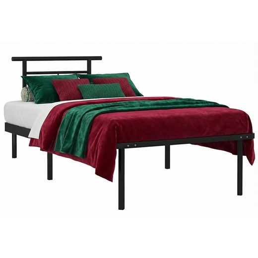 Czarne metalowe łóżko 90x200 cm S4-W72 ze sklepu Edinos.pl w kategorii Łóżka i materace - zdjęcie 189085879