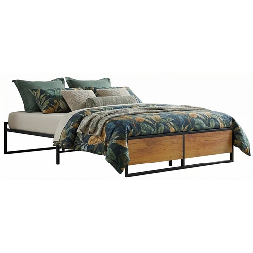 Czarne industrialne łóżko metalowe 120x200 cm E8-K18 ze sklepu Edinos.pl w kategorii Łóżka i materace - zdjęcie 189085899