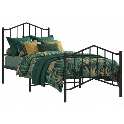 Czarne metalowe łóżko pojedyncze 100x200cm - Honta ze sklepu Edinos.pl w kategorii Łóżka i materace - zdjęcie 189085906