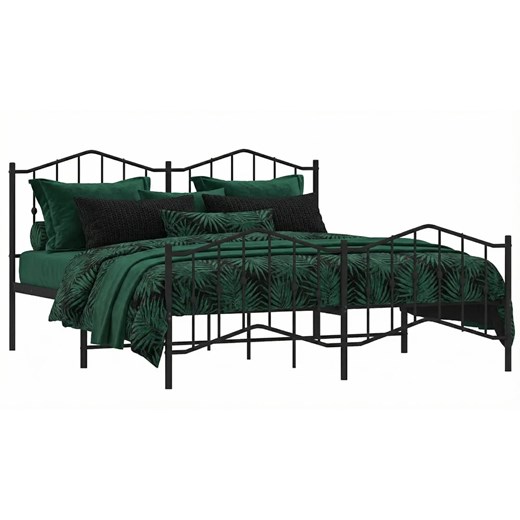 Czarne metalowe łóżko małżeńskie 180x200cm S1-E02 ze sklepu Edinos.pl w kategorii Łóżka i materace - zdjęcie 189085908