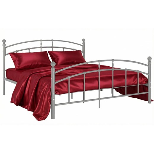 Szare metalowe łóżko z zagłówkiem 120x200 cm Z6-R28 ze sklepu Edinos.pl w kategorii Łóżka i materace - zdjęcie 189098746