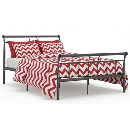 Czarne metalowe łóżko z zagłówkiem 120x200 cm T3-N86 ze sklepu Edinos.pl w kategorii Łóżka i materace - zdjęcie 189098748