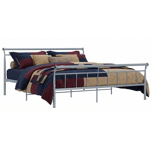 Szare metalowe łóżko małżeńskie 180x200 cm G9-A87 ze sklepu Edinos.pl w kategorii Łóżka i materace - zdjęcie 189098755