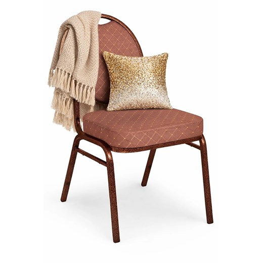 Brązowe krzesło do sali bankietowej F7-A80 ze sklepu Edinos.pl w kategorii Krzesła - zdjęcie 189098759