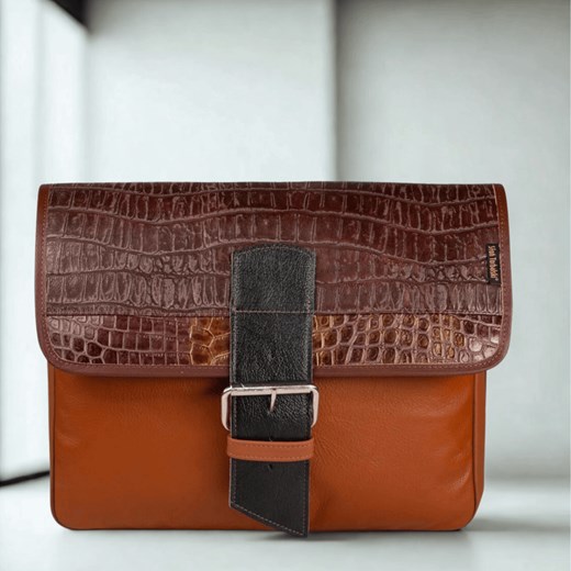 brązowa skórzana torba listonoszka Student na ramię ze sklepu Słoń Torbalski w kategorii Listonoszki - zdjęcie 189102846