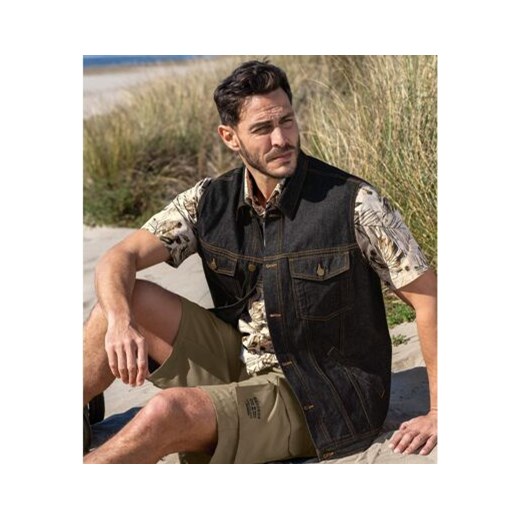 Czarna kamizelka jeansowa ze sklepu Atlas For Men w kategorii Swetry męskie - zdjęcie 189103799