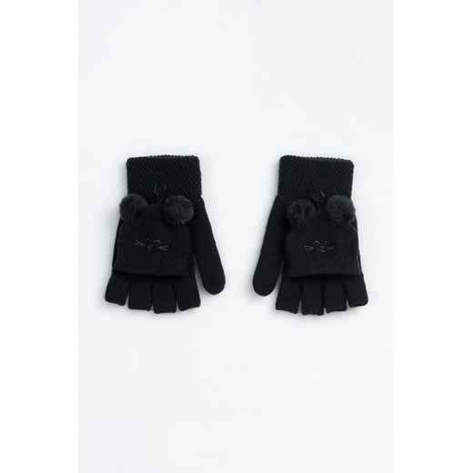 Czarne rękawiczki z nakładką na palce, Rozmiar -  r2, Kolor - Czarny ze sklepu REPORTER w kategorii Rękawiczki dziecięce - zdjęcie 189107178