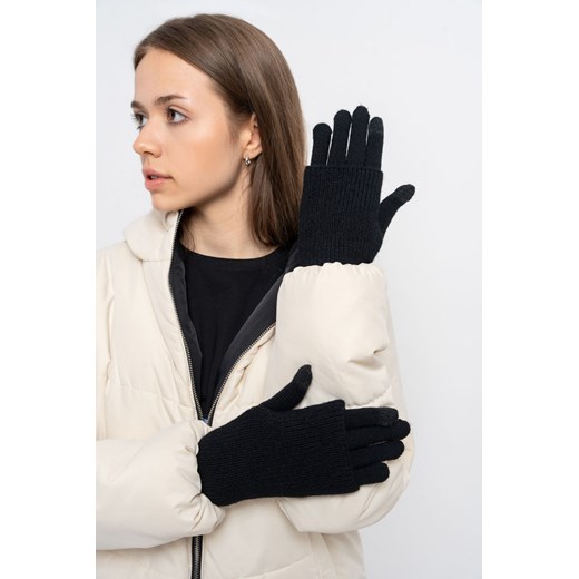 Czarne rękawiczki o klasycznym fasonie, Rozmiar -  r2, Kolor - Czarny ze sklepu REPORTER w kategorii Rękawiczki dziecięce - zdjęcie 189107359