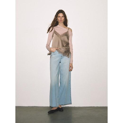 Reserved - Skórzane baleriny - ciemnobrązowy ze sklepu Reserved w kategorii Balerinki - zdjęcie 189112065