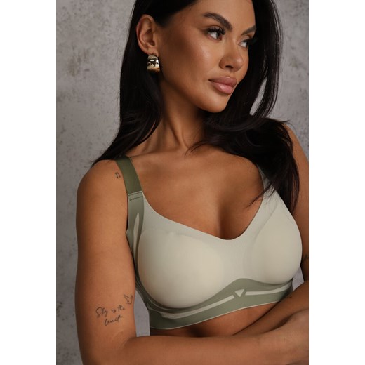 Jasnozielony Biustonosz z Zapięciem na Haftki Oledis ze sklepu renee.pl w kategorii Biustonosze - zdjęcie 189125187