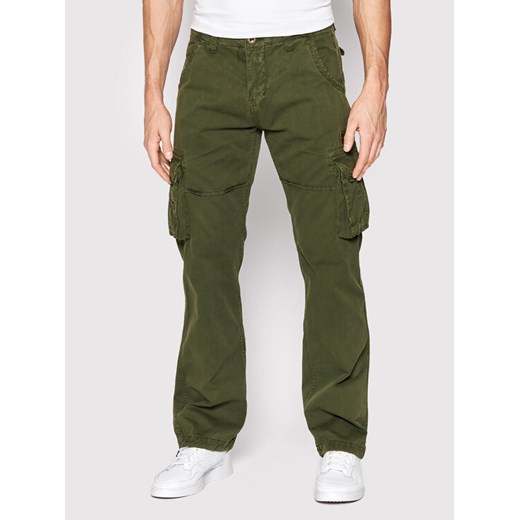Alpha Industries Spodnie materiałowe Jet 101212 Zielony Straight Fit ze sklepu MODIVO w kategorii Spodnie męskie - zdjęcie 189126956