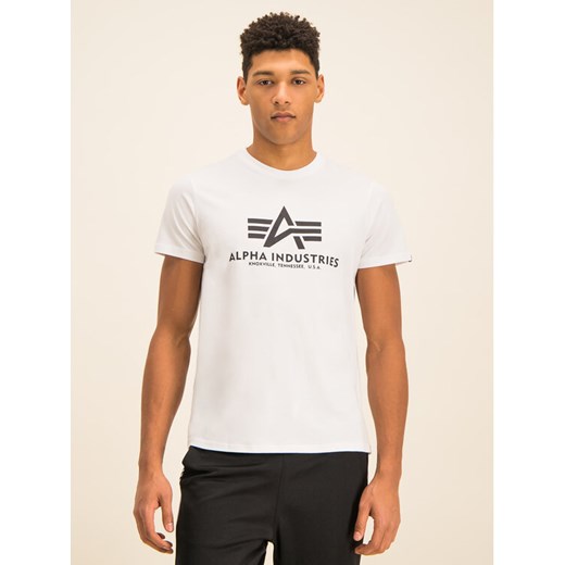 Alpha Industries T-Shirt Basic 100501 Biały Regular Fit ze sklepu MODIVO w kategorii T-shirty męskie - zdjęcie 189127069