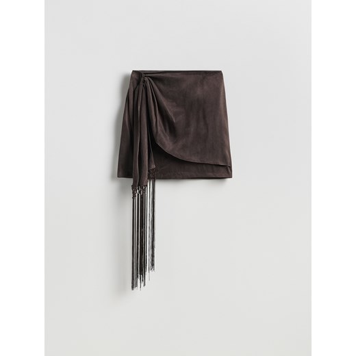 Reserved - Spódnica z frędzlami - brązowy ze sklepu Reserved w kategorii Spódnice - zdjęcie 189137085