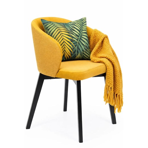 Żółte drewniane krzesło kubełkowe F5-W89 ze sklepu Edinos.pl w kategorii Krzesła - zdjęcie 189172468