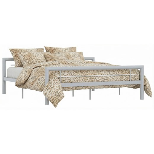 Szare metalowe łózko dwuosobowe 160x200 cm H0-S13 ze sklepu Edinos.pl w kategorii Łóżka i materace - zdjęcie 189172509