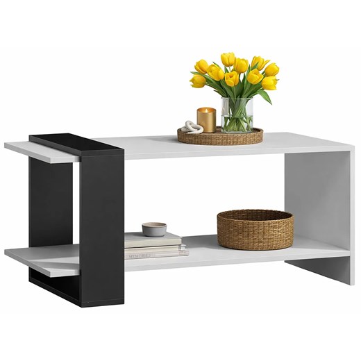 Prostokątny Stolik Biały Czarny Kawowy Dąb + Z5-R93 ze sklepu Edinos.pl w kategorii Stoliki kawowe - zdjęcie 189172558