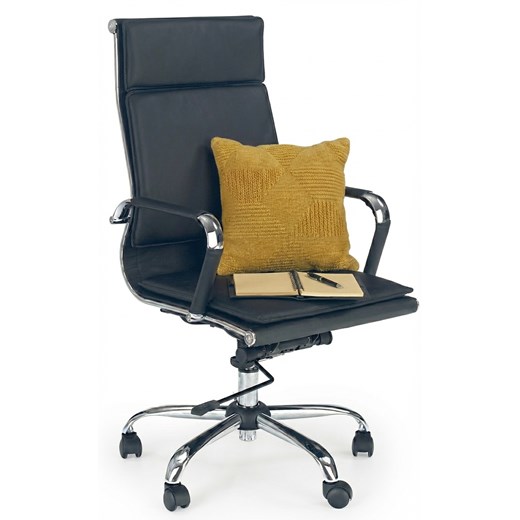 Czarny skórzany fotel obrotowy biurowy G6-K14 ze sklepu Edinos.pl w kategorii Krzesła biurowe - zdjęcie 189187037