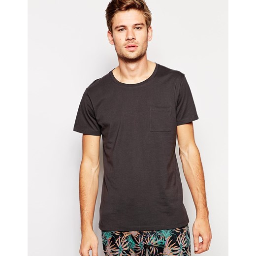 Selected T-Shirt With Pocket In Pima Cotton - Grey asos szary