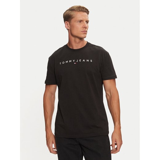 Tommy Jeans T-Shirt Linear Logo DM0DM20744 Czarny Regular Fit ze sklepu MODIVO w kategorii T-shirty męskie - zdjęcie 189210086