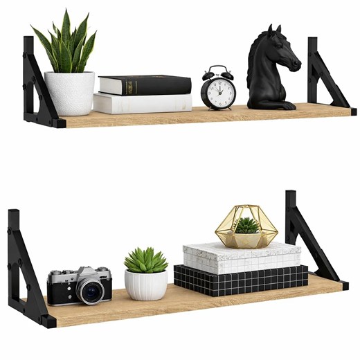 Zestaw dwóch półek 60 cm dąb sonoma D6-L15 ze sklepu Edinos.pl w kategorii Półki - zdjęcie 189216187