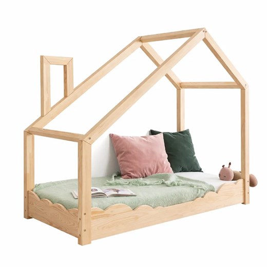 Drewniane łóżko dziecięce domek T3-T13 ze sklepu Edinos.pl w kategorii Łóżka i materace - zdjęcie 189217708