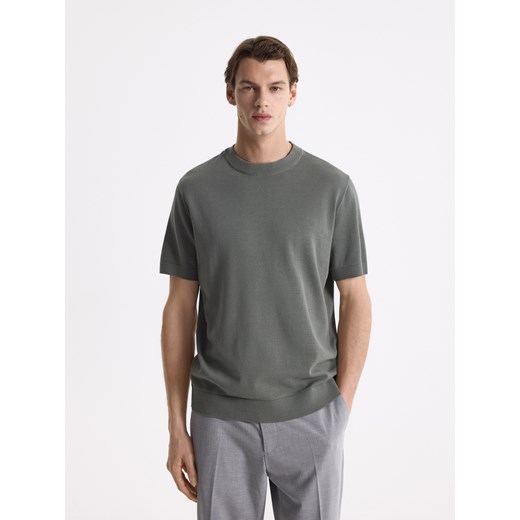 Reserved - Sweter z krótkim rękawem - jasnozielony ze sklepu Reserved w kategorii Swetry męskie - zdjęcie 189219535